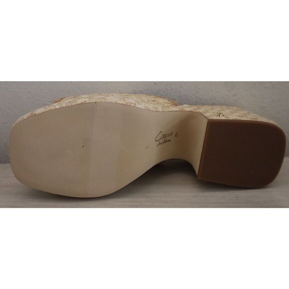 Circus NY x Sam Edelman Women Sz 9.5M Bleached Beechwood Raffia Ilyse Sandals - Picture 5 of 11